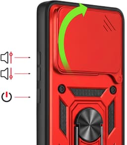 Mayaxess, Ringhoes voor Redmi Note 15 4G met Schuifbare Camerabescherming, Rood — thumbnail 4