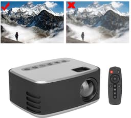 ONF3 - Mini Projector - Draagbare Projector - Full HD 1080P - Zilver Zwart - Video Projector - Geschikt voor TV PC Smartphone - Compact formaat — thumbnail 2
