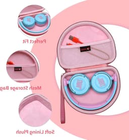 Kinderoorkopjes met Hard Beschermhoes en Rits - Kleurvolle Draagcase voor On-Ear Hoofdtelefoons, Geschikt voor JBL JR 320BT en Sony MDR-ZX110 — thumbnail 5