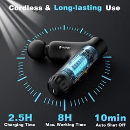 Spier Massager - Herstel Gun - Spierherstel Bevorderen - Verstelbare Handgreep - 39.5 cm Lengte - Zwart — thumbnail 3