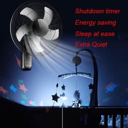 Wandventilator - Muurventilator - Ruimte Koelen - Met Timer Afstandsbediening - 18 inch - Zwart — thumbnail 4