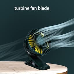 Tafelventilator met clip - Mini ventilator - Persoonlijke verkoeling - 360 graden rotatie - 500 Gram - Wit — thumbnail 5