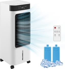 Mobiele Airco - Aircooler / Luchtkoeler - Draagbare Airconditioner - 3-in-1 Airco, Ventilator & Ontvochtiger - 7L Watertank - voor 20 m² - met Afstandsbediening & 24-uurs Timer - 50 dB - Inclusief Wieltjes - Wit — thumbnail 1
