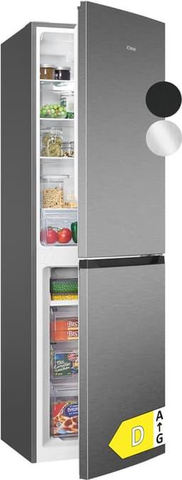 Bomann KG 7360 – No-Frost Koel- vriescombinatie – 247 Liter – 181 cm hoog – Energieklasse D – Inox Look — thumbnail 1