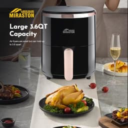 Compacte Airfryer - Heteluchtfriteuse - Gezond Koken - 9-in-1 Functies - 36 Liter - Zwart — thumbnail 4