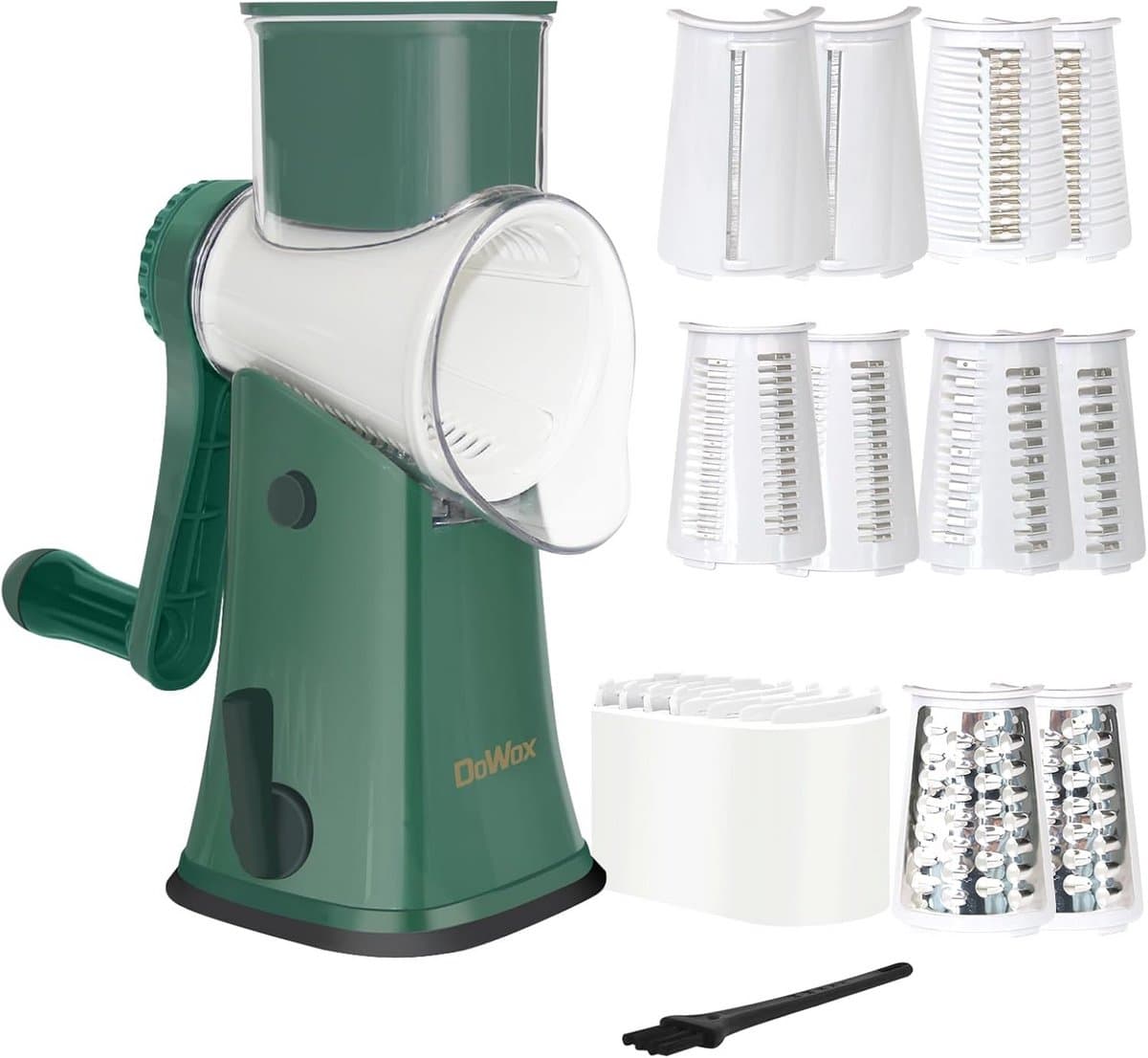 Kaasrasp Groentesnijder - Keukenmachine - Snel Ingrediënten Snijden - 5-in-1 Messensysteem - 19 x 14.5 x 29 cm - Groen — afbeelding 1