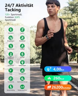 Lichtgewicht fitnessarmband voor 24/7 gezondheidsmonitoring, meer dan 120 sportmodi en slaapanalyse — 1 ATM waterdichte activity tracker met meldingen — roze — thumbnail 4