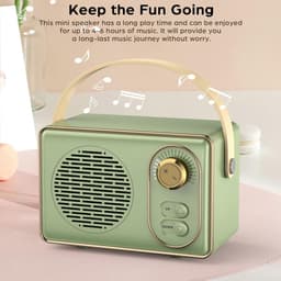 Oneay Retro Bluetooth-speaker – Vintage draagbare draadloze speaker met Bluetooth 5.0, ondersteuning voor TF-kaart, USB-stick en AUX-ingang – Paars — thumbnail 4