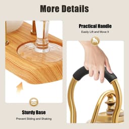 CINK Brew® Siphon Koffiezetapparaat 400ml – Vintage Vacuum Coffee Maker – Luxe Barista Coffee Brewer met Alcoholbrander – Goud — thumbnail 4