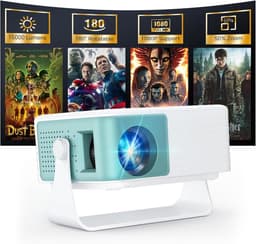SNJY® Mini Beamer - Mini Projector - Beamer Full HD - 180° Draaibaar - 50% Zoom - Wit — thumbnail 1