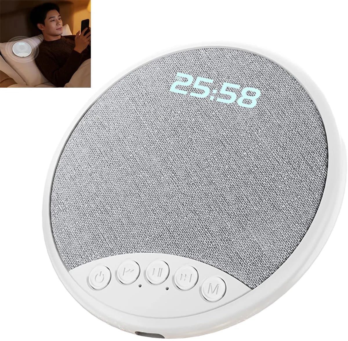 Bluetooth 5.4 kussenluidspreker – Ultradunne, draadloze kussenluidspreker van slechts 8 mm met timer en witte ruisfunctie, tot 30 uur batterijduur, ideaal voor slaap en ontspanning. — afbeelding 1