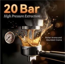LUMÈ STORE Espressomachine 20 Bar – Koffiemachines – Koffiezetapparaat – Touchscreen – Latte Cappuccino – Zelfreinigend – Zwart — thumbnail 3
