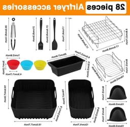 Set van 28 Accessoires voor Airfryer, Inclusief Siliconen Mallen, Grillrooster en Bakvormen voor Gezond Koken — thumbnail 8