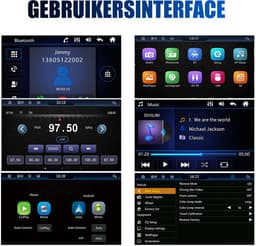 ESSGOO 1Din Autoradio Met Bluetooth - Apple Carplay & Android Auto - 7" HD Touchscreen Handmatig Opvouwbaar Scherm - USB, AUX, FM, EQ, TF - 12 LEDs Achteruitrijcamera — thumbnail 2