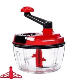 Handmatige Keukenmachine - Voedselhakker Zwengel - Eten Bereiden - Inklapbaar Handvat - 18.5 cm - Rood — thumbnail 1