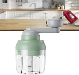 Knoflookhakker Keukenmachine - Mini Food Chopper - Snel Ingrediënten Snijden - Sterke Mengkracht - Compact Design - Groen — thumbnail 5