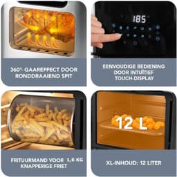 RVV® Heteluchtoven - Oven - Airfryer Oven - Roestvrij Staal - Zilver- 36cm x 33cm x 38cm — thumbnail 6