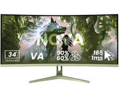 Arozzi Nova 34" Gaming Monitor - Curved - UWQHD VA - 165Hz - Bosgroen