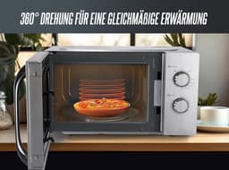 Compacte Magnetron - Grill Magnetron - Snel Opwarmen - 9 Vermogensstanden - 20 Liter Volume - Zilver — thumbnail 2