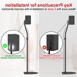 Verstelbare Surround Speaker Statieven van 84 tot 107 cm voor Kleine Satellietluidsprekers - Ideaal voor Thuisbioscoop en Geluidsinstallaties — thumbnail 2