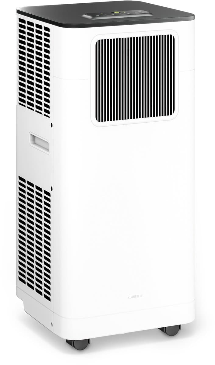 Klarstein Mobiele Airco Breeze Box 1,2 kWh, 3-in-1: koelen, ontvochtigen & ventileren, app & spraakbesturing, energieklasse A, voor ruimtes tot 51 m², vrijstaand met wielen, inclusief raamkit, wit - Airconditioner Mobiele Airconditioner,2 kW — afbeelding 1