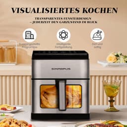 Heteluchtfriteuse XL – Airfryer met Timer & Temperatuurregeling – Gezond Frituren Zonder Olie – Compact Design — thumbnail 6