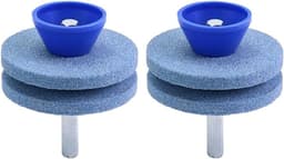 Grasmaaier Mes Slijper 2pcs - Blauw Corundum Dubbele Laag - Duurzaam en Robuust - Geschikt voor Elektrische Handboor - ShopVlot — thumbnail 1