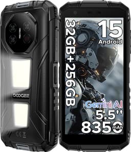 DOOGEE Fire 3 Max-Robuuste Smartphone-Android 15-32GB RAM + 256GB ROM-8350 mAh-1200LM kampeerlamp-outdoor smartphone-5,5 inch IPS HD+ scherm -48 MP + 8 MP camera-Gemini AI-Widevine L1-IP68 water- en stofbestendig - GPS-vingerafdrukherkenning-NFC- OTG — thumbnail 1