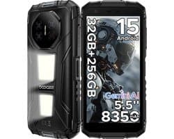 DOOGEE Fire 3 Max-Robuuste Smartphone-Android 15-32GB RAM + 256GB ROM-8350 mAh-1200LM kampeerlamp-outdoor smartphone-5,5 inch IPS HD+ scherm -48 MP + 8 MP camera-Gemini AI-Widevine L1-IP68 water- en stofbestendig - GPS-vingerafdrukherkenning-NFC- OTG