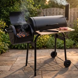 Lomera BBQ Smoker - Smokerbarbecue - Rookoven - Barbecue - Offset Smoker - Rookgrill - Houtskool Barbecue - Grillwagen - Rookkast - Houtskoolgrill - Barbecuewagen - Staande Grill - Barbeque - Tuin Barbecue - Smoker - Houtskoolbarbecue — thumbnail 1