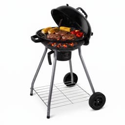 Lomera Kogelbarbecue - Houtskool BBQ - Barbecue met Deksel en Wielen - Asopvangbak - Ventilatiesysteem - Kogelgrill - Opbergrooster - Grillrooster - Kettle BBQ - Voor Tuin en Terras - Camping - Houtskoolbarbecue — thumbnail 1