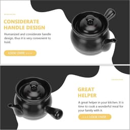 Bread Maker Bread Maker Ceramic Casserole with Side Handle Chinese Medicine Pot Frying Pan Tea Kettle Pitcher Dispenser Cooking Pot for Medicine Soup Bread Pan Bread Pan — thumbnail 4