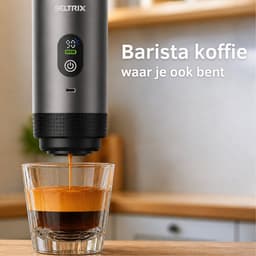 Draagbare Koffiemachine - 20 Bar - Espressomaker voor Onderweg - Inclusief Beschermhoes - 150 ml - 7500 mAh Oplaadbaar - Draagbaar koffiezetapparaat - Cups & Gemalen Koffie - Camping & Reizen - Espresso & Lungo - Seltrix - Grijs — thumbnail 3