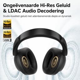 Novari Draadloze Koptelefoon - Hoofdtelefoon - Noise cancelling headset - Bluetooth - Ruisonderdrukking - 58 uur speelduur - Zwart — thumbnail 3