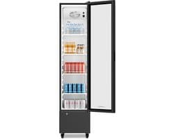 Klarstein GrandCooler commerciële koelkast 220 L – drankkoeler met LED-verlichting (wit/blauw), instelbare temperatuur 0–10 °C, 4 planken