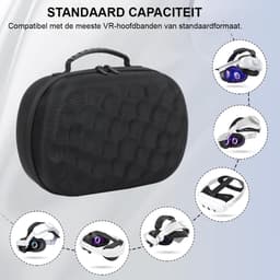 Hard Travel Case voor VR Headset - Beschermhoes voor Gaming Headset en Touch Controllers - Draagtas tegen Stoten, Vallen en Krassen - Opbergdoos voor Accessoires - Reiskoffer voor Virtual Reality Apparatuur - Zwart — thumbnail 3