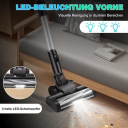 Steelstofzuiger Draadloos - 200W Krachtige Stofzuiger Zonder Zak - 40 min gebruikstijd - Zuigkracht 15000 PA - HEPA Filter - Extreme Zuigkracht - Zwart — thumbnail 3