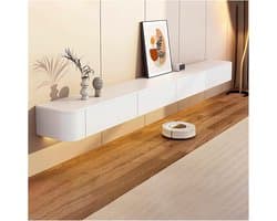 Tv-meubel - Tv-kast - Entertainment centrum - Zwevend of staand - 200cm breed - Wit