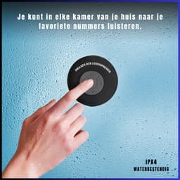 YOR® Douche Speaker - Badkamer Speaker - Douche Speaker Bluetooth - Zwart - 4cm x 5cm x 3cm — thumbnail 5