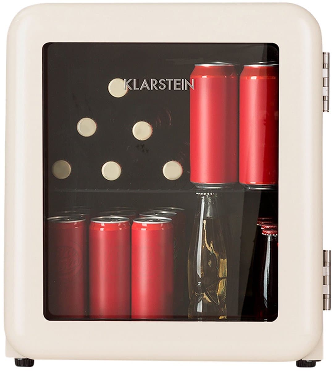 Klarstein Drankkoeler minikoelkast met glazen deur, 48 liter minikoelkast voor kamer en kantoor, kleine met uitneembaar schap, kleine koelkast, binnen-/buitenkoelkast, stille werking, 0-10 °C - Verstelbaar Compact - Drankkoelkast — afbeelding 1