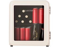 Klarstein Drankkoeler minikoelkast met glazen deur, 48 liter minikoelkast voor kamer en kantoor, kleine met uitneembaar schap, kleine koelkast, binnen-/buitenkoelkast, stille werking, 0-10 °C - Verstelbaar Compact - Drankkoelkast