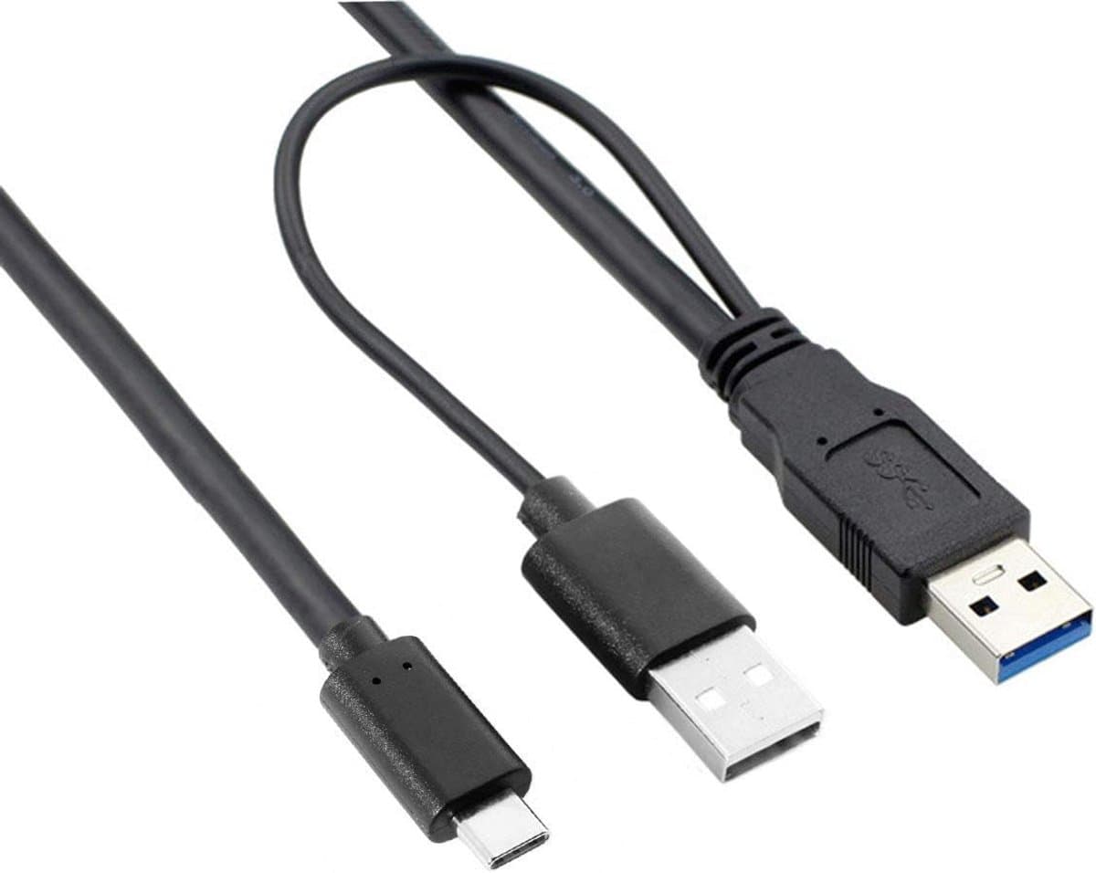 USB-C naar Dubbele USB Y-kabel voor Externe Harde Schijf en Laptop — afbeelding 1