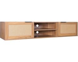 Tv-kast met rotan - Dressoir tv meubel - Opbergen en presenteren - Rotan inzetstukken