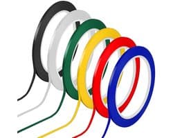 Kleurige Plakstrips voor Creatieve Projecten, 6 Rollen, 3 mm Breed, Ideaal voor Modelbouw, School en Kantoor