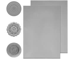 Set van 2 Zachte Rubber Linoleumdrukplaten, Grijze Linolbladen voor Houtsnede, Stempelrubber voor Creatieve Projecten en Printen