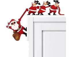 Creatieve Kerstdecoratie voor de Deur - Santa Hoekdecoratie voor Feestelijke Versiering en Thuisdecoratie