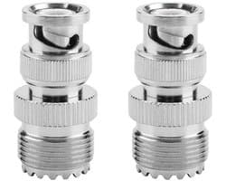 2 Stuks PL259 Coax Connector BNC Plug naar UHF SO239 Female Jack RF Coax Adapter Kabel Connector voor Antenne en Radio