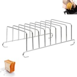 Toastrek - Broodrek - Zilver - Accessoire voor airfryer Broodrek - Toastrek - Toastgrillrek - Multifunctioneel broodrek - Uitlekrek voor airfryer - Geschikt voor het roosteren van brood en spiesjes — thumbnail 1