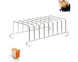 Toastrek - Broodrek - Zilver - Accessoire voor airfryer Broodrek - Toastrek - Toastgrillrek - Multifunctioneel broodrek - Uitlekrek voor airfryer - Geschikt voor het roosteren van brood en spiesjes