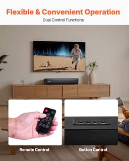 VEVOR Soundbar voor Smart TV, 2.0-Kanaals, 450 mm Compacte TV-Luidsprekers voor Projector, Bluetooth Aux-Aansluiting, Afstandsbediening, 80 W Surround Sound-Systeem voor PC-Hometheateraudio — thumbnail 3